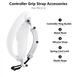 Dr. Phone-DrPhone SilicoGrip - Siliconen Handvat Band Voor Pico 4 Vr Touch Controller – Met Polsbandje – Anti-Zweet – Verstelbaar - Wit€ 0,00€ 0,00DrPhoneHoesjes / Covers