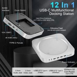 Dr. Phone-DrPhone MH483 USB C Docking Station met Harde Schijf Behuizing 2.5inch HDD of SDD SATA - Geschikt Voor Mac Mini - Zilver€ 99,95€ 82,60Hub / Adapter8720118630846