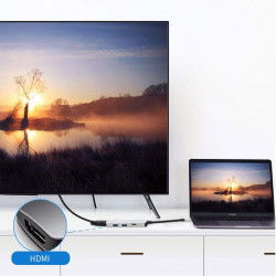 Dr. Phone-DrPhone 4 In 1 Expander Hub - USB-C naar 2x USB 3.0 – USB-C Ingang - HDMI Ingang – USB-C Hub - Multifunctionele adapter – Grijs€ 19,95€ 16,49Hub / Adapter