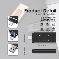 Dr. Phone-DrPhone EasyDrive - 256GB - 4 In 1 Flashdrive - OTG USB 3.0 + USB-C + Micro USB + Lightning iPhone - Android - Zilver€ 64,95€ 53,68DrPhoneUSB Stick8720118090343