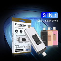Dr. Phone-DrPhone EasyDrive - 256GB - 4 In 1 Flashdrive - OTG USB 3.0 + USB-C + Micro USB + Lightning iPhone - Android - Zilver€ 64,95€ 53,68DrPhoneUSB Stick8720118090343