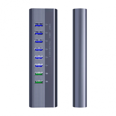Dr. Phone-DrPhone CHB027 - 10 In 1 USB Q.C 3.0 Hub – 6 USB QC3.0 Poorten & 2 USB PD Poorten – Type-C Data Transfer & Type-C Oplaadpoort€ 59,95€ 49,55Hub
