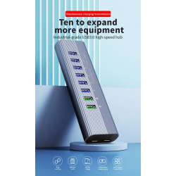 Dr. Phone-DrPhone CHB027 - 10 In 1 USB Q.C 3.0 Hub – 6 USB QC3.0 Poorten & 2 USB PD Poorten – Type-C Data Transfer & Type-C Oplaadpoort€ 59,95€ 49,55Hub