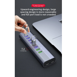 Dr. Phone-DrPhone CHB027 - 10 In 1 USB Q.C 3.0 Hub – 6 USB QC3.0 Poorten & 2 USB PD Poorten – Type-C Data Transfer & Type-C Oplaadpoort€ 59,95€ 49,55Hub