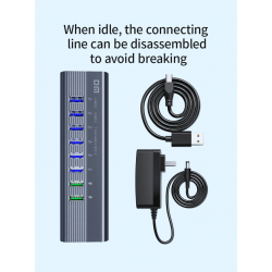 Dr. Phone-DrPhone CHB027 - 10 In 1 USB Q.C 3.0 Hub – 6 USB QC3.0 Poorten & 2 USB PD Poorten – Type-C Data Transfer & Type-C Oplaadpoort€ 59,95€ 49,55Hub