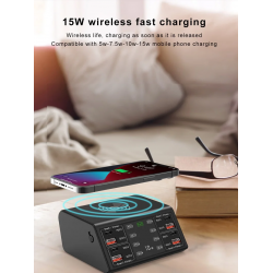 Dr. Phone-DrPhone PowerHub 100W – 8 Poort Usb Oplaadstation - 4x PD27W en 4x QC18W – Draadloze Oplaad Pad – Overhitting Bescherming€ 99,95€ 82,60Telefoniecradle & Dockingstation