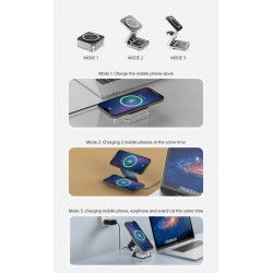 Dr. Phone-DrPhone TriCharge Pro - 3 In 1 Opvouwbare Magnetische Draadloze Oplader Standaard - 65W Lader - Voor iPhone / Airpods en iWatch€ 64,95€ 53,68Dockingstation