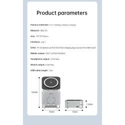 Dr. Phone-DrPhone TriCharge Pro - 3 In 1 Opvouwbare Magnetische Draadloze Oplader Standaard - 65W Lader - Voor iPhone / Airpods en iWatch€ 64,95€ 53,68Dockingstation
