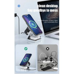 Dr. Phone-DrPhone TriCharge Pro - 3 In 1 Opvouwbare Magnetische Draadloze Oplader Standaard - 65W Lader - Voor iPhone / Airpods en iWatch€ 64,95€ 53,68Dockingstation