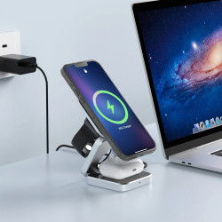 Dr. Phone-DrPhone TriCharge Pro - 3 In 1 Opvouwbare Magnetische Draadloze Oplader Standaard - 65W Lader - Voor iPhone / Airpods en iWatch€ 64,95€ 53,68Dockingstation