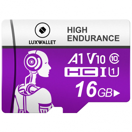 Dr. Phone-LUXWALLET® HC U1 - 16 GB Micro SD Kaart - TF Klasse 10 - High Endurance - Snelle Gegevensoverdracht - Paars€ 9,95€ 8,22LUXWALLETMicro SD kaarten8720118361894