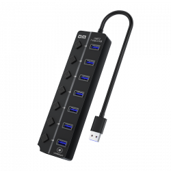 Dr. Phone-LUXWALLET PowerHub Pro - 7-in-1 USB Hub - USB 2.0 - USB-Aansluiting - Aan/Uit schakelaar - Splitter - LED Indicatie - Zwart€ 18,95€ 15,66Hub / Adapter