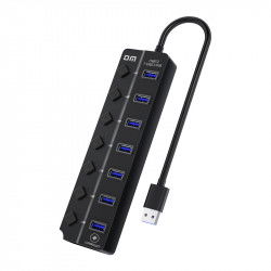 Dr. Phone-LUXWALLET PowerHub Pro - 7-in-1 USB Hub - USB 2.0 - USB-Aansluiting - Aan/Uit schakelaar - Splitter - LED Indicatie - Zwart€ 18,95€ 15,66Hub / Adapter