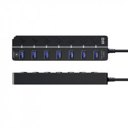 Dr. Phone-LUXWALLET PowerHub Pro - 7-in-1 USB Hub - USB 2.0 - USB-Aansluiting - Aan/Uit schakelaar - Splitter - LED Indicatie - Zwart€ 18,95€ 15,66Hub / Adapter
