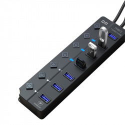 Dr. Phone-LUXWALLET PowerHub Pro - 7-in-1 USB Hub - USB 2.0 - USB-Aansluiting - Aan/Uit schakelaar - Splitter - LED Indicatie - Zwart€ 18,95€ 15,66Hub / Adapter