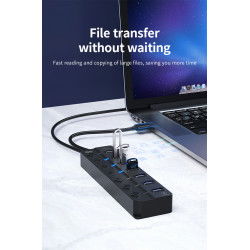 Dr. Phone-LUXWALLET PowerHub Pro - 7-in-1 USB Hub - USB 2.0 - USB-Aansluiting - Aan/Uit schakelaar - Splitter - LED Indicatie - Zwart€ 18,95€ 15,66Hub / Adapter