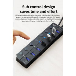 Dr. Phone-LUXWALLET PowerHub Pro - 7-in-1 USB Hub - USB 2.0 - USB-Aansluiting - Aan/Uit schakelaar - Splitter - LED Indicatie - Zwart€ 18,95€ 15,66Hub / Adapter
