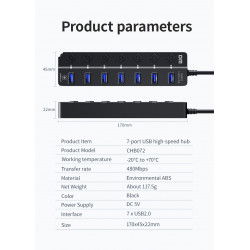 Dr. Phone-LUXWALLET PowerHub Pro - 7-in-1 USB Hub - USB 2.0 - USB-Aansluiting - Aan/Uit schakelaar - Splitter - LED Indicatie - Zwart€ 18,95€ 15,66Hub / Adapter