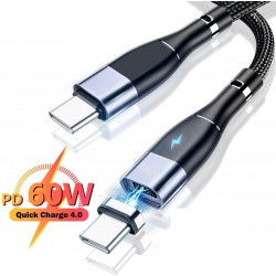 Dr. Phone-DrPhone ECHO2 - USB-C naar USB-C Magnetische Nylon Gevlochten Kabel - 60W 20V 3A – 480 Mbps – QC4.0/3.0 – 1 meter – Zwart€ 13,95€ 11,53DrPhoneTelefoniekabel8720118263815