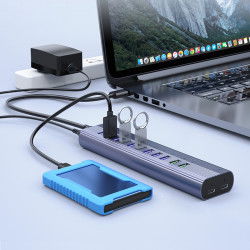 Dr. Phone-LUXWALLET SpeedLink Nexus - 2x USB-C Poorten + 9 USB 3.0 Poorten - Dataoverdracht + Laden - Kantoor Hub - Type C - Zilver€ 49,95€ 41,28Hub