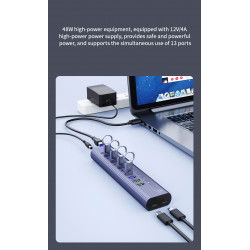 Dr. Phone-LUXWALLET SpeedLink Nexus - 2x USB-C Poorten + 9 USB 3.0 Poorten - Dataoverdracht + Laden - Kantoor Hub - Type C - Zilver€ 49,95€ 41,28Hub