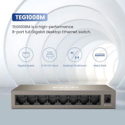 Dr. Phone-DrPhone TND8 8-poorts Gigabit Switch - Passieve koeling - 9-12V - 8* 10/100/1000Mbps – Wandmontage (optie) - Grijs€ 49,95€ 41,28Switches8720118721957