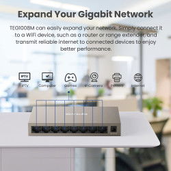 Dr. Phone-DrPhone TND8 8-poorts Gigabit Switch - Passieve koeling - 9-12V - 8* 10/100/1000Mbps – Wandmontage (optie) - Grijs€ 49,95€ 41,28Switches8720118721957