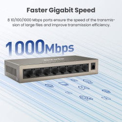 Dr. Phone-DrPhone TND8 8-poorts Gigabit Switch - Passieve koeling - 9-12V - 8* 10/100/1000Mbps – Wandmontage (optie) - Grijs€ 49,95€ 41,28Switches8720118721957