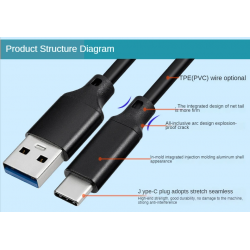 Dr. Phone-DrPhone UCA2 USB C naar USB A 3.1/USB 3.2 Gen 2 kabel - 10Gbps datasynchronisatie - 60W 3A Snel Opladen – 1M€ 12,95€ 10,70Computer kabels8720118722022