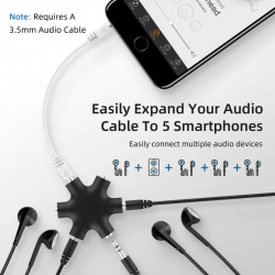 Dr. Phone-DrPhone AUX6 3.5mm Aux Splitter - Stereo-audio-headset Adapter - 6-poorts - 1 audio-ingang / 5 audio-uitgangen + 3.5mm aux kabel€ 9,95€ 8,22AUX 3.5mm
