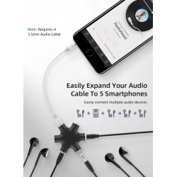 Dr. Phone-DrPhone AUX6 3.5mm Aux Splitter - Stereo-audio-headset Adapter - 6-poorts - 1 audio-ingang / 5 audio-uitgangen + 3.5mm aux kabel€ 9,95€ 8,22AUX 3.5mm