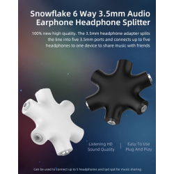 Dr. Phone-DrPhone AUX6 3.5mm Aux Splitter - Stereo-audio-headset Adapter - 6-poorts - 1 audio-ingang / 5 audio-uitgangen + 3.5mm aux kabel€ 9,95€ 8,22AUX 3.5mm