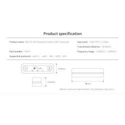 Dr. Phone-DrPhone NS07+ Route Air Bluetooth Draadloze Audio Adapter – aptX LL/ AptX / SBC- Bluetooth 5.0 – USB C + USB - Draadloze Zender€ 28,95€ 23,93DrPhoneBluetooth Adapter8720118930229