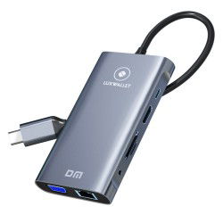 Dr. Phone-LUXWALLET MultiHub – 10 In 1 Hub – 3 USB3.0 Poorten – PD Charging – Gigabit Ethernet Poort – VGA Poort – SD Kaartlezer - Zilver€ 49,95€ 41,28Hub