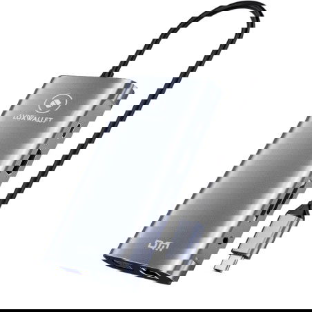 Dr. Phone-LUXWALLET MultiHub – 10 In 1 Hub – 3 USB3.0 Poorten – PD Charging – Gigabit Ethernet Poort – VGA Poort – SD Kaartlezer - Zilver€ 49,95€ 41,28Hub