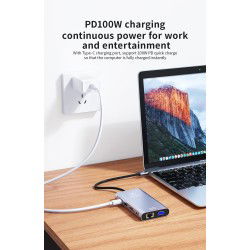 Dr. Phone-LUXWALLET MultiHub – 10 In 1 Hub – 3 USB3.0 Poorten – PD Charging – Gigabit Ethernet Poort – VGA Poort – SD Kaartlezer - Zilver€ 49,95€ 41,28Hub