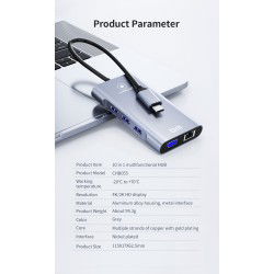 Dr. Phone-LUXWALLET MultiHub – 10 In 1 Hub – 3 USB3.0 Poorten – PD Charging – Gigabit Ethernet Poort – VGA Poort – SD Kaartlezer - Zilver€ 49,95€ 41,28Hub