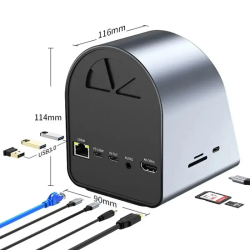 Dr. Phone-DrPhone PowerBoost – 9 In 1 Hub – 15W Draadloos Opladen – 3x USB 3.0 – Kaartlezer – USB-C 100W – HDMI 4K– RJ45 Gigabit Poort€ 79,95€ 66,07Hub