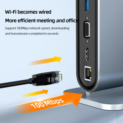 Dr. Phone-DrPhone XtremeHub – 12 In 1 USB-C Hub – 4x USB 3.0 – HDMI – VGA – Kaartlezer – Ethernet Gigabit – 3.5MM Audio – Zilver€ 74,95€ 61,94Hub