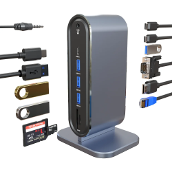 Dr. Phone-DrPhone XtremeHub – 12 In 1 USB-C Hub – 4x USB 3.0 – HDMI – VGA – Kaartlezer – Ethernet Gigabit – 3.5MM Audio – Zilver€ 74,95€ 61,94Hub