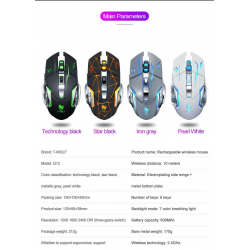 Dr. Phone-Elementkey M1 - Wireless Gaming Muis - Oplaadbaar + Draadloos - LED - 6 knoppen - 2400 DPI - USB Optische Ergonomische – Zwart€ 27,95€ 23,10ElementkeyMuis8720118009253