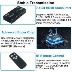 Dr. Phone-DrPhone AudioLink2 - HDMI 2.1 Audio Extractor - 4K 120Hz 8K 60Hz - Splitter / Converter Ontvanger - Atmos voor PS5/KPN/Ziggo€ 59,95€ 49,55DrPhoneAudio-extractors