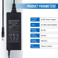 Dr. Phone-DrPhone VA Voeding Adapter AC/DC - 12V 8A - Universele Lader – 50/60hz - 96W – Plug 5.5mm x 2.5mm – Zwart€ 36,95€ 30,54DrPhoneVoedingsadapter8720118939604