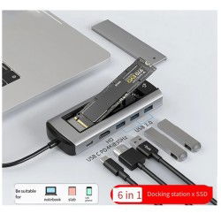 Dr. Phone-DrPhone OmniPort 6-in-1 Hub Type C naar PD 3.0 60/87 /100W + HDMI 4K 30Hz - USB 3.0x3 met M.2 HDD-behuizing NVME SATA€ 54,95€ 45,41DrPhoneDocking station