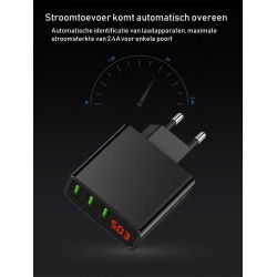 Dr. Phone-DrPhone Thuislader 3 poorten USB-oplader 2.4A Smart Fast Charge Lader met LED-display real-time status - Zwart€ 16,95€ 14,01DrPhoneKabel & Lader7091139902726