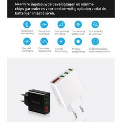 Dr. Phone-DrPhone Thuislader 3 poorten USB-oplader 2.4A Smart Fast Charge Lader met LED-display real-time status - Zwart€ 16,95€ 14,01DrPhoneKabel & Lader7091139902726