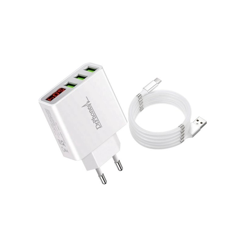 Dr. Phone-DrPhone AS2 - USB-C 3A Kabel Magnetisch - 1 Meter + Thuislader 3 poorten USB - Fast Charge Lader LED - Wit€ 20,95€ 17,31DrPhoneLaders8720118663585