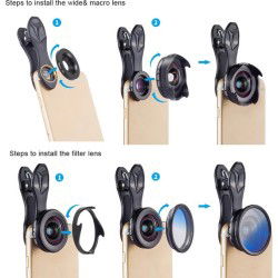 Dr. Phone-DrPhone APL-16MMS 6-in-1 Universele Telefoonlensset 16mm 0,6x Groothoeklens + 10x macrolenskit + 4 extra filters - Zwart€ 44,95€ 37,15DrPhoneHome