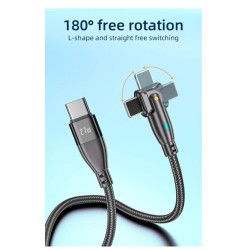 Dr. Phone-DrPhone ProCharge3 C2L - 27W USB-C Naar Lightning Kabel - Lader en Datatransmissie - 180° Rotatie - LED Indicator – 2M - Zwart€ 13,95€ 11,53DrPhoneKabels