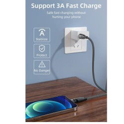 Dr. Phone-DrPhone ProCharge3 C2L - 27W USB-C Naar Lightning Kabel - Lader en Datatransmissie - 180° Rotatie - LED Indicator – 2M - Zwart€ 13,95€ 11,53DrPhoneKabels